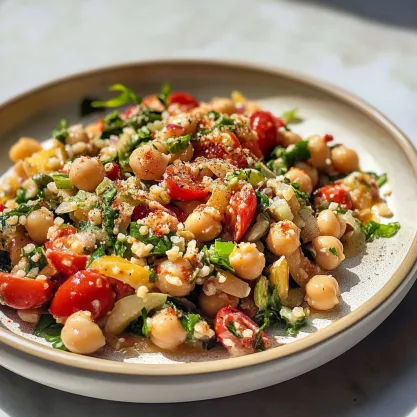 Close view Mediterranean Chickpea Salad Mix