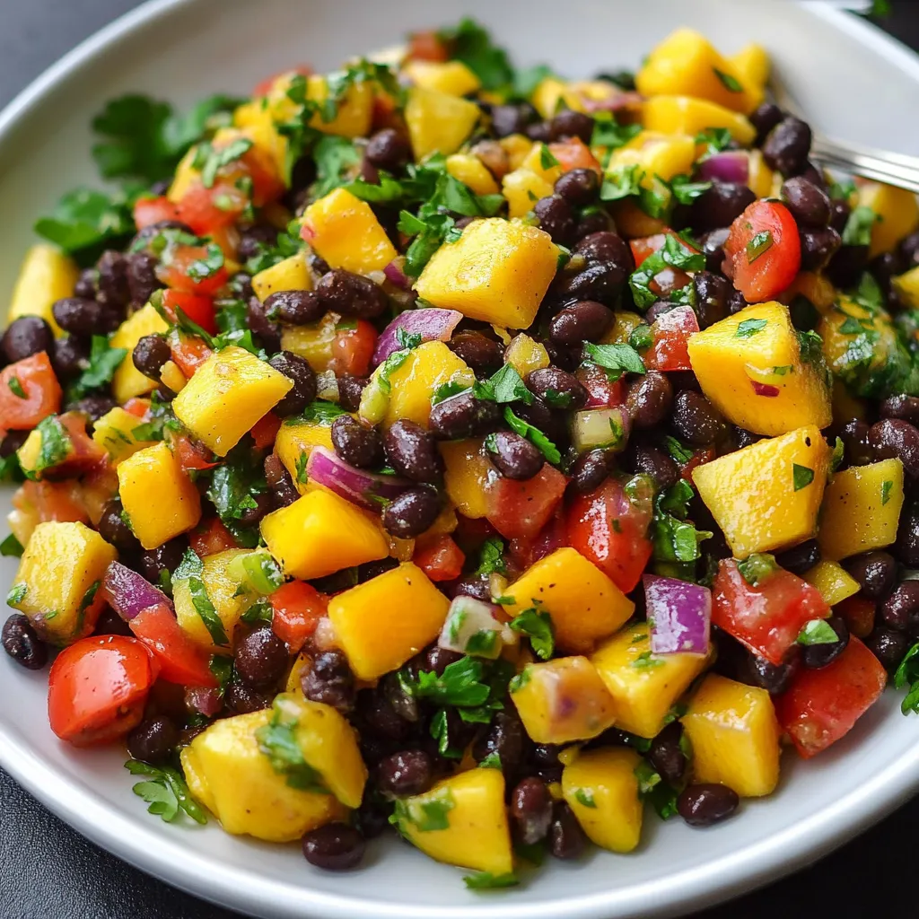 Closeup Avocado Mango & Black Bean Blend