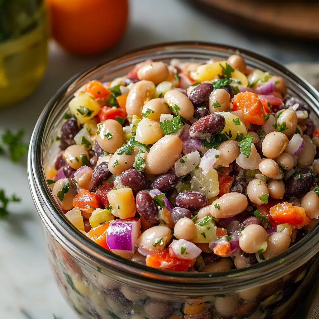 Detailed Mediterranean Bean Salad View