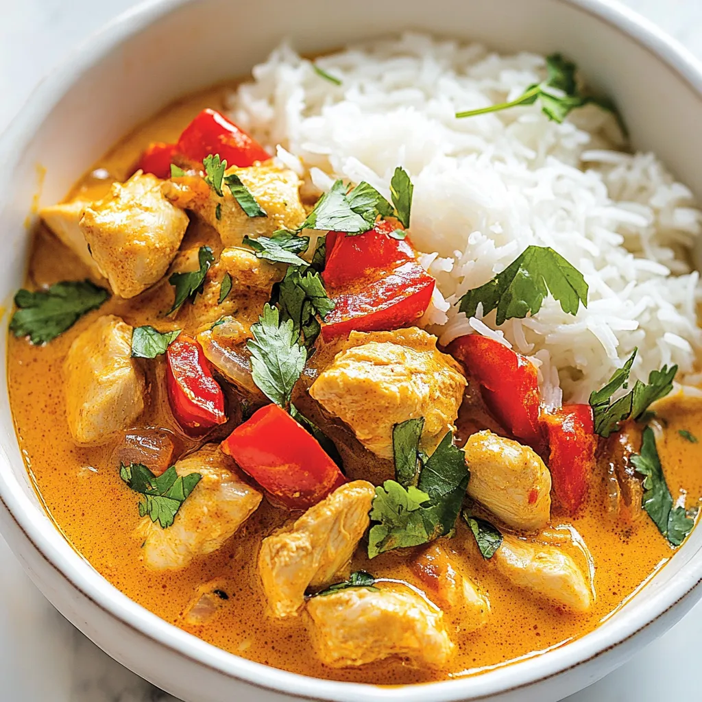 Close-up Coconut Chicken Curry Recipe