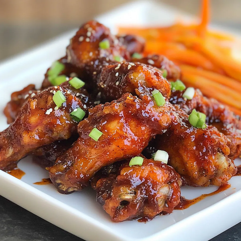 Detailed Sweet and Spicy Wings Shot