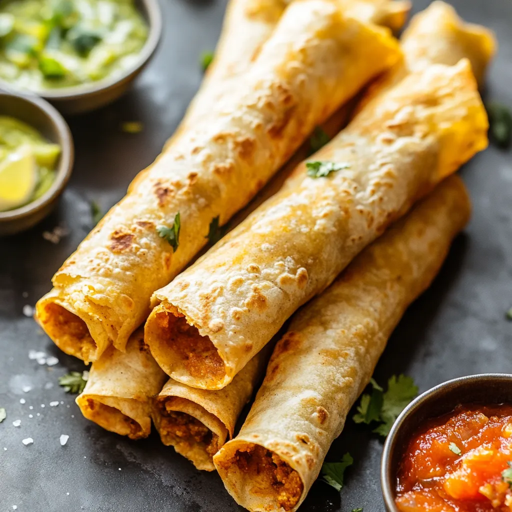 Crispy Bean Taquitos Closeup