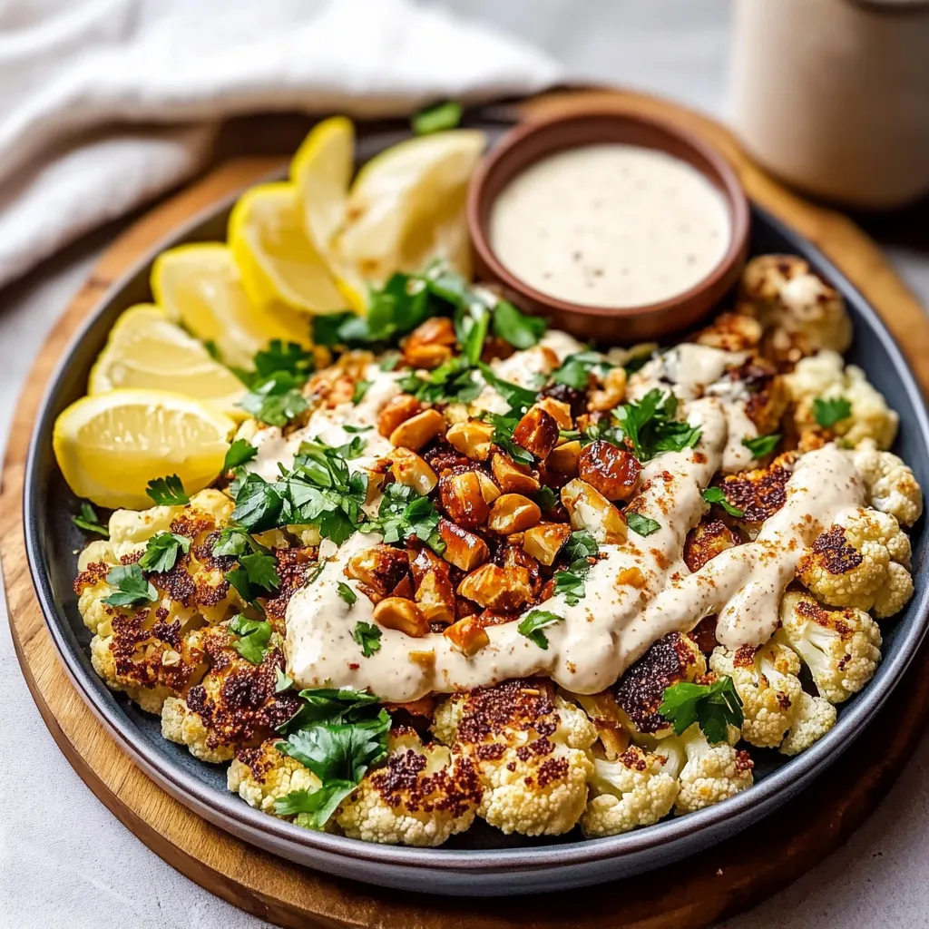 Golden Crispy Cauliflower with Tahini Drizzle