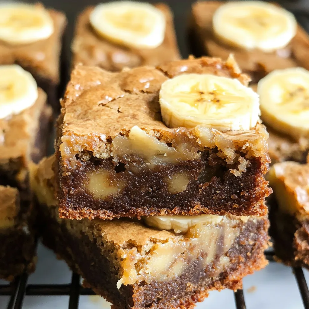 Banana Bread Brownies Close-up Shot