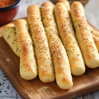 Soft buttery breadsticks on a plate
