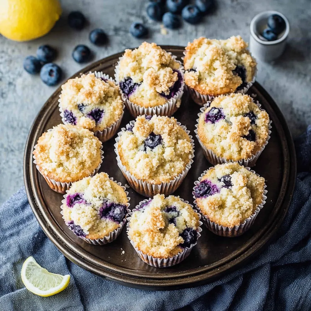 Golden Crumb Muffins with Blueberries