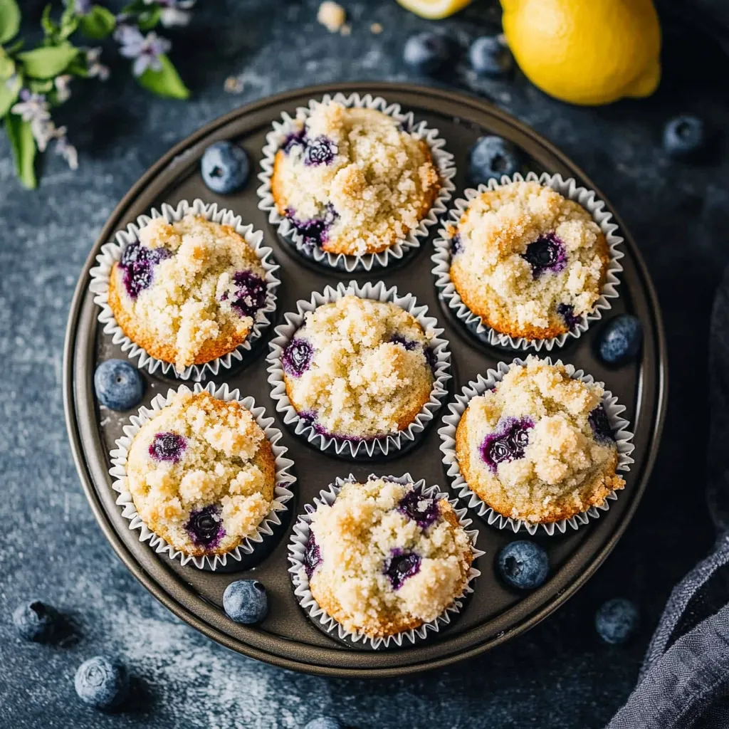 Juicy Sourdough Blueberry Muffins