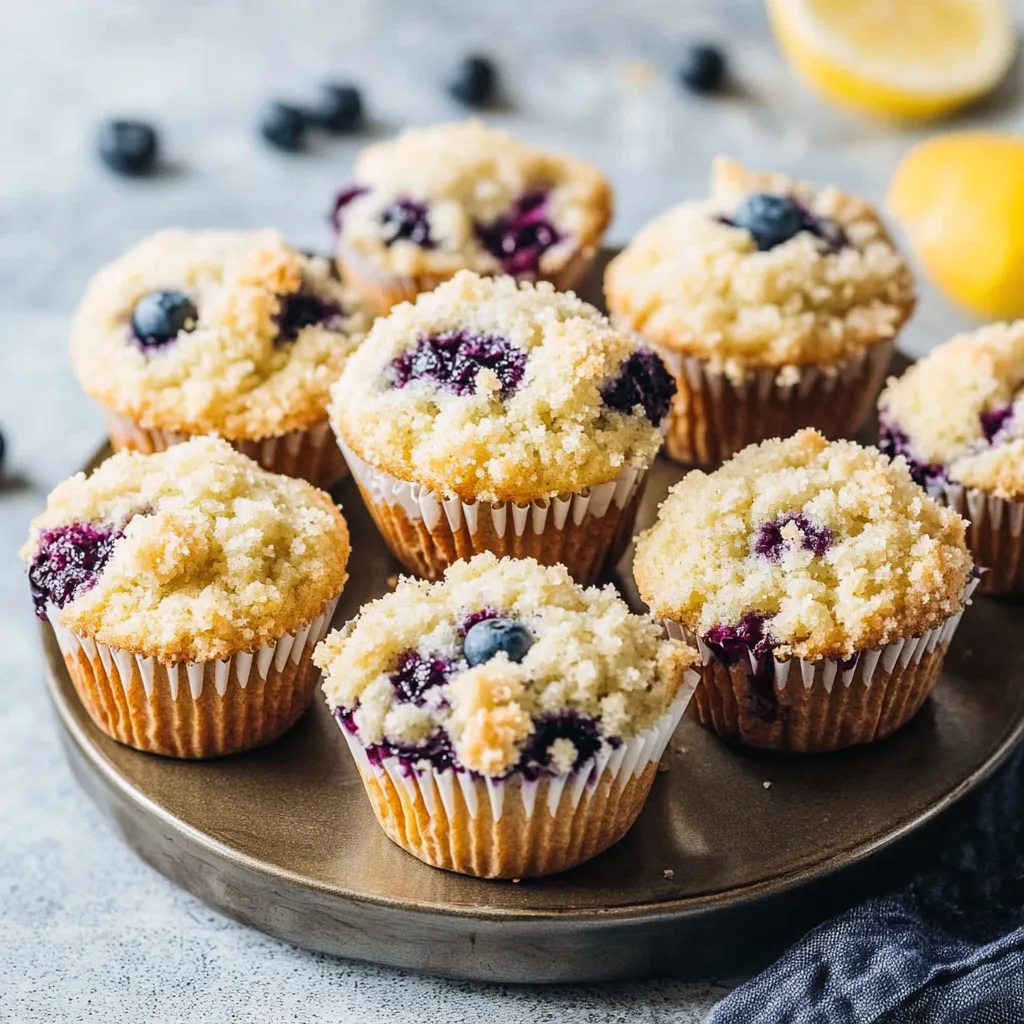 Detailed Sourdough Blueberry Muffins Shot