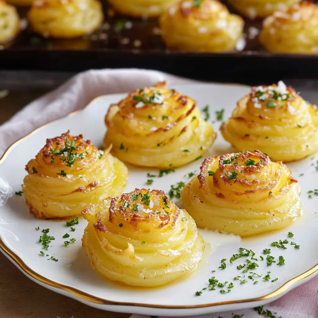 A plate showcasing golden piped potato mounds.