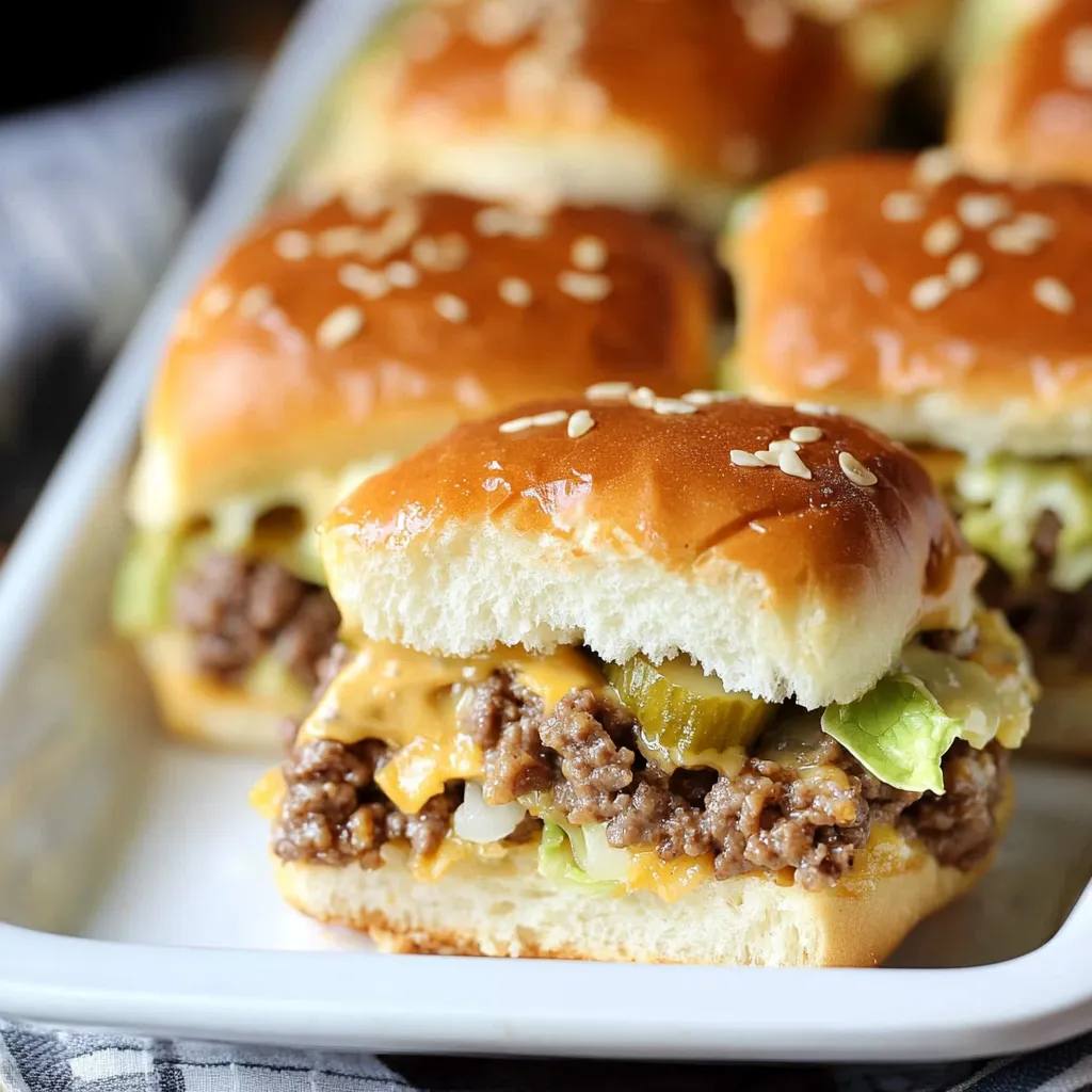 A plate of burgers topped with sesame seeds.