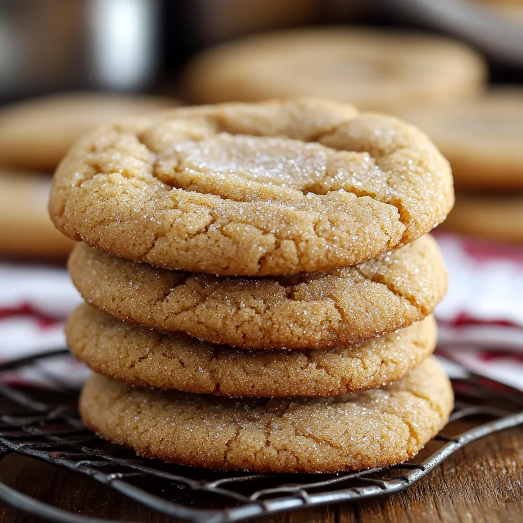 A stack of sugar cookies on a wire rack.