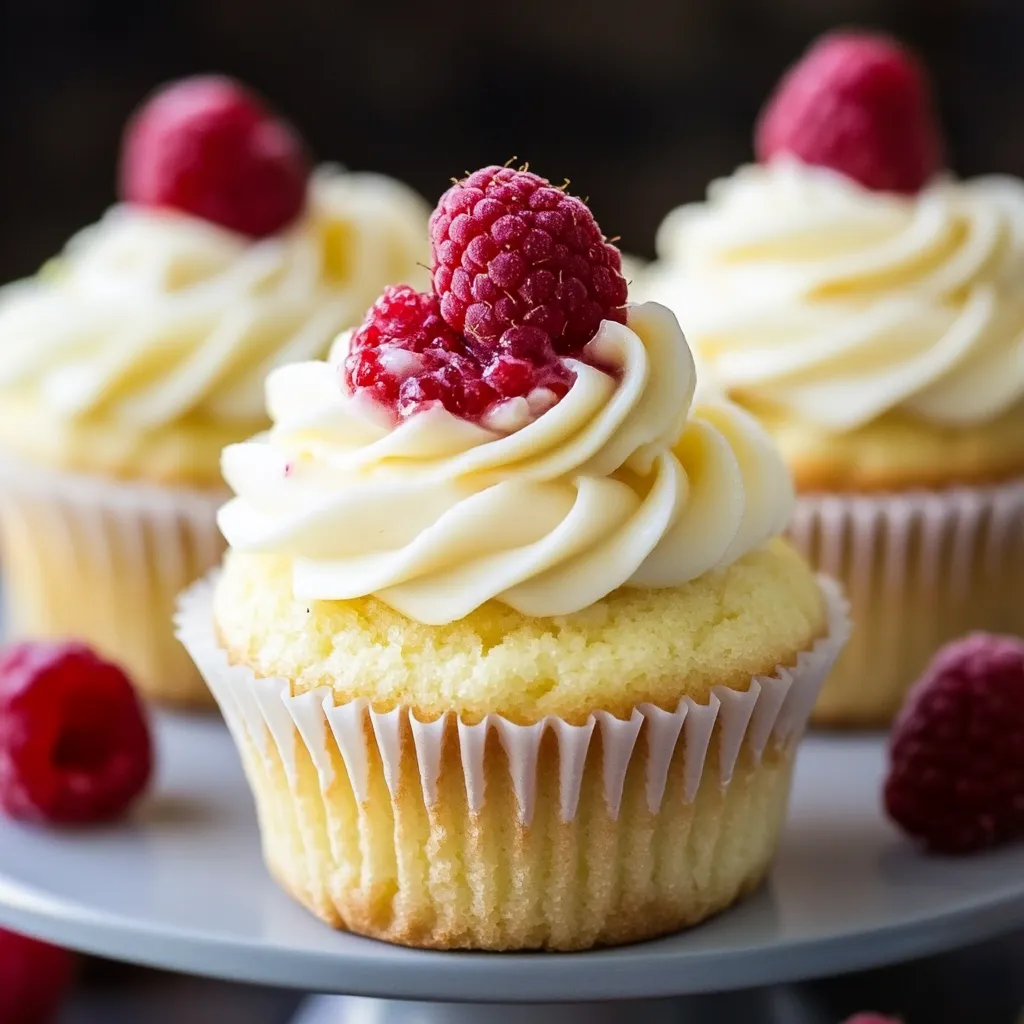 A single cupcake topped with a raspberry.