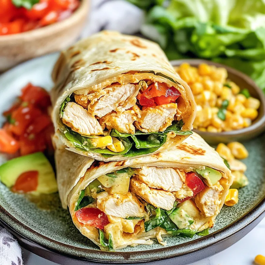 A plate showing a wrap with side corn.