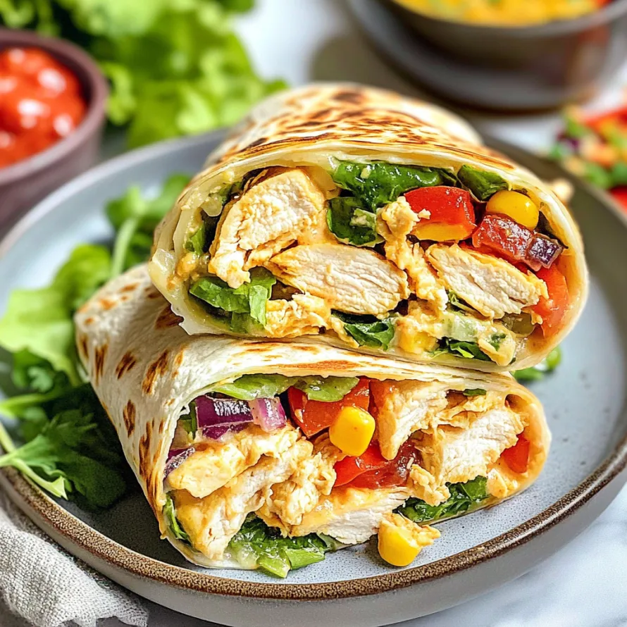 A chicken burrito with lettuce and tomatoes.