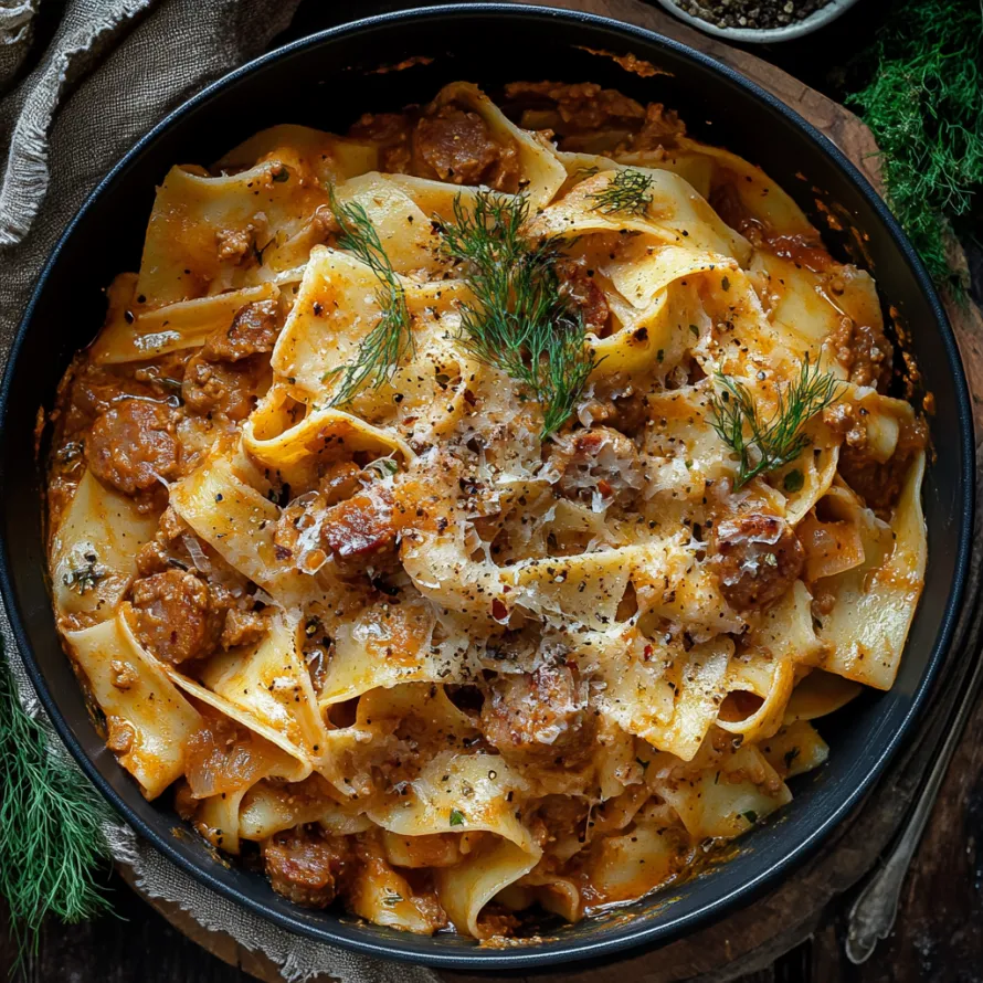 A bowl of pasta with meat and cheese.