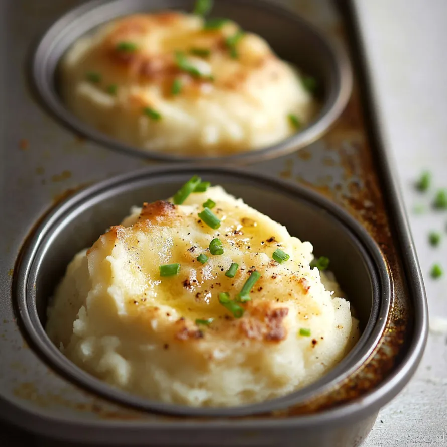 A pan of mashed potatoes with green onions.