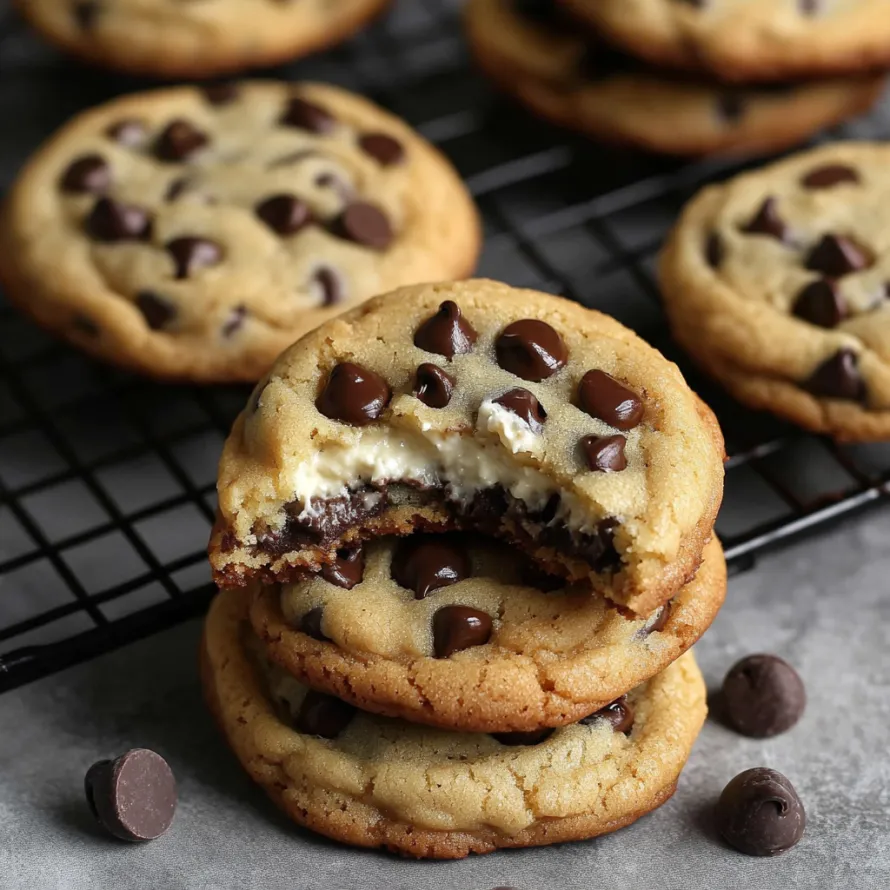 A chocolate chip cookie with white frosting.