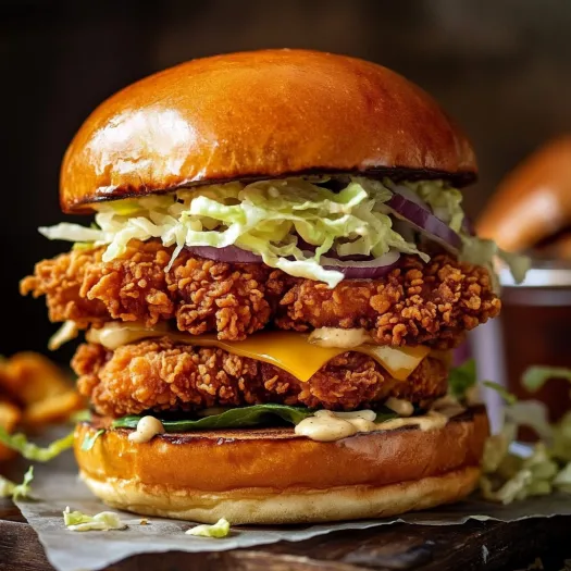 A sandwich with lettuce, cheese, and bacon.