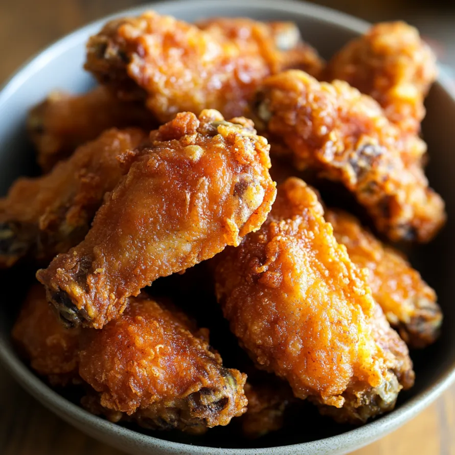 A bowl of piping hot golden fried chicken.