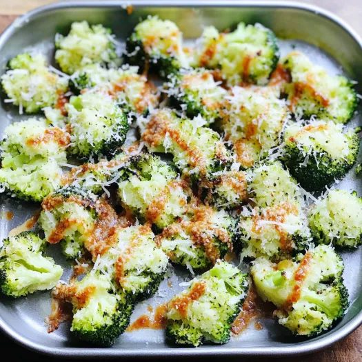 A pan of broccoli with cheese and sauce.