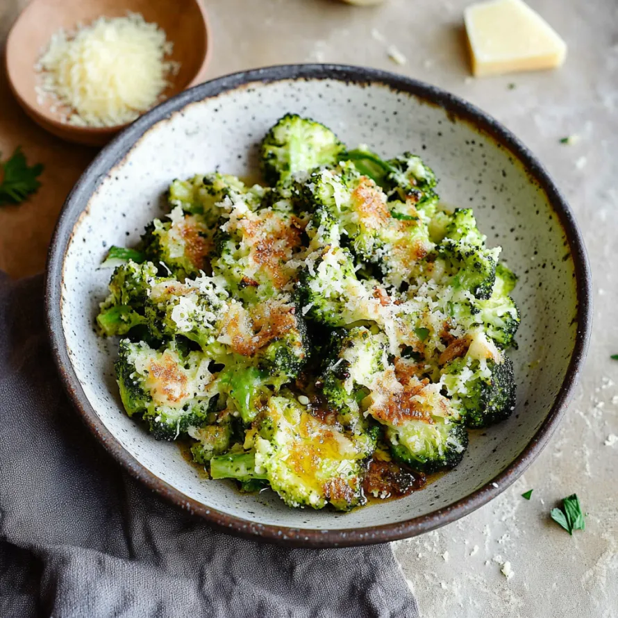 A bowl of broccoli with cheese and sauce.