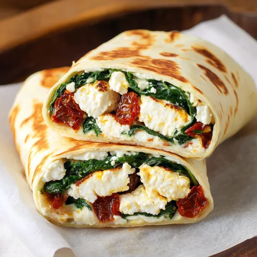 A wrap with cheese and tomatoes.