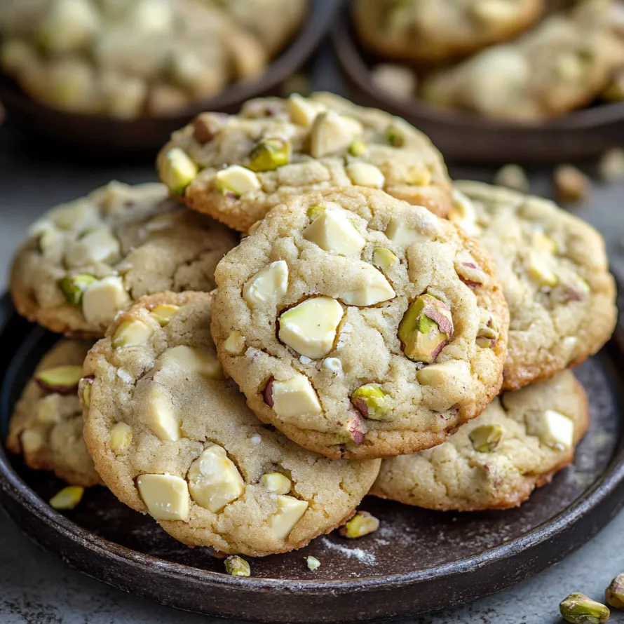 Freshly baked cookies with almonds on a plate.