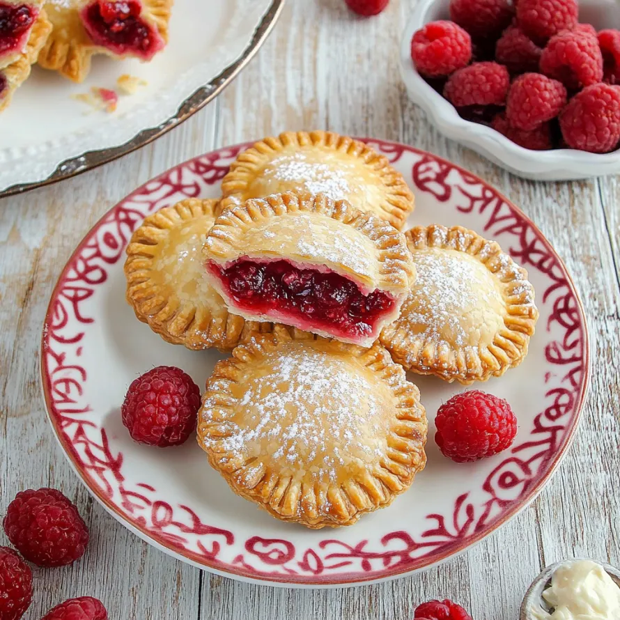 A plate piled with raspberry-stuffed pastries.