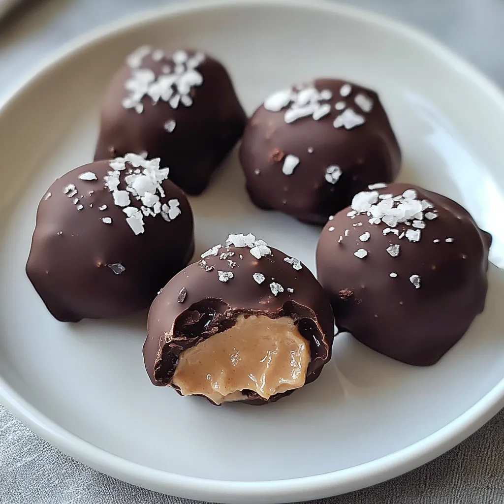 Tray with chocolate peanut butter yogurt balls.