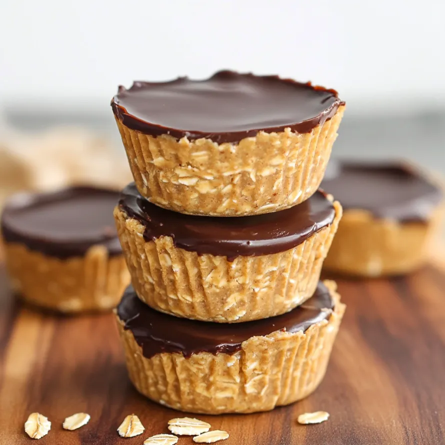 A stack of chocolate covered peanut butter cups.