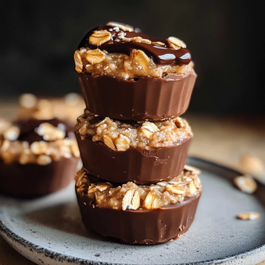 Three chocolate treats topped with nuts.