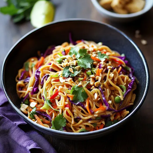 A bowl of noodles with vegetables and nuts.