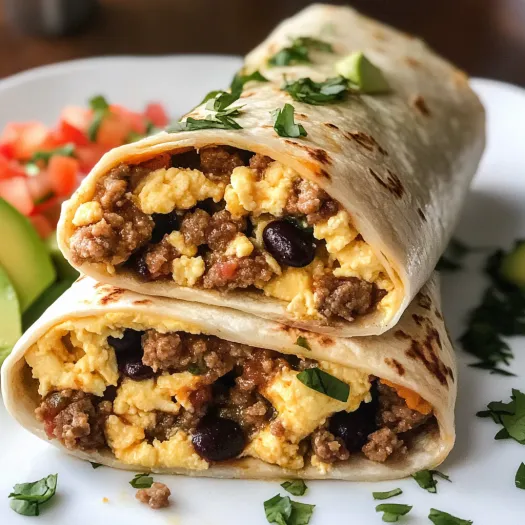 Plate stacked with burritos and salsa on the side.