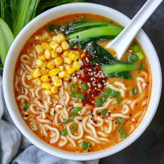 A noodle bowl topped with fresh veggies.
