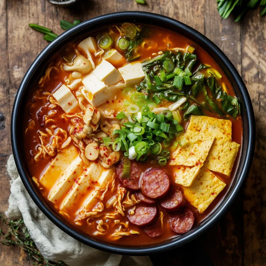A bowl piled with noodles, veggies, and slices of meat sitting in hot broth.