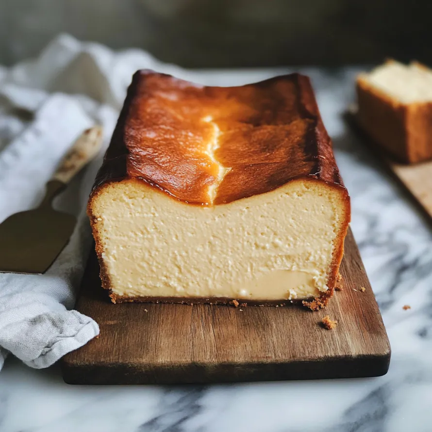 A slice of cake on a wooden board.
