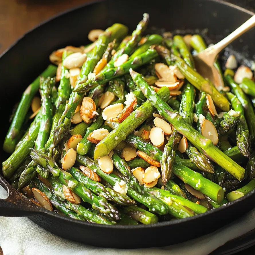 A pan loaded with green beans and crunchy almonds.
