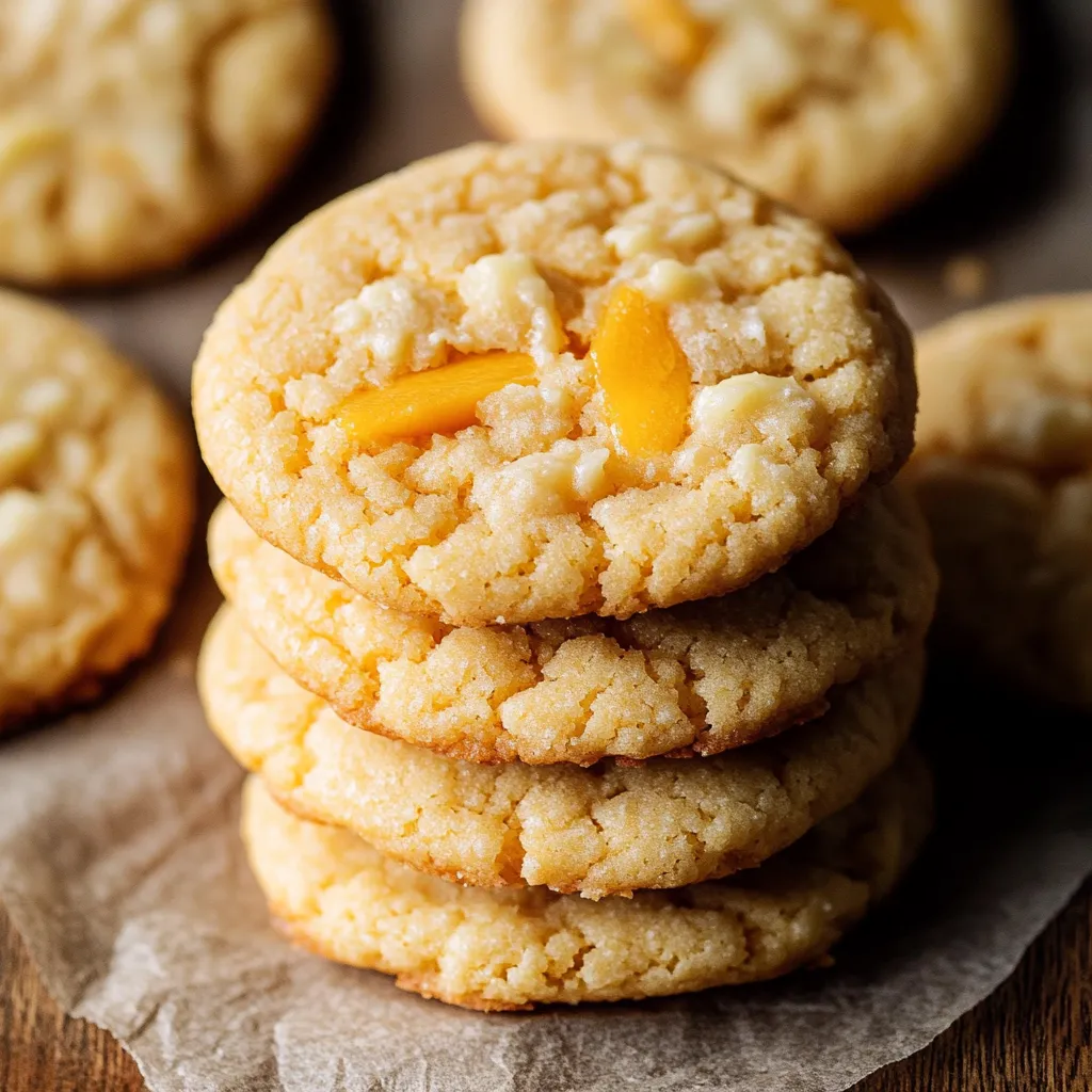 Cookies stacked up on a tabletop.