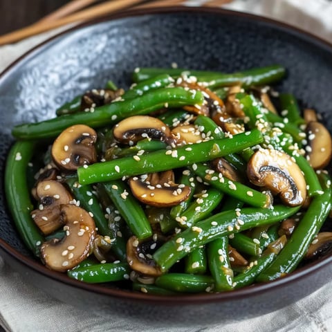 Stir-fried Green Beans and Mushrooms