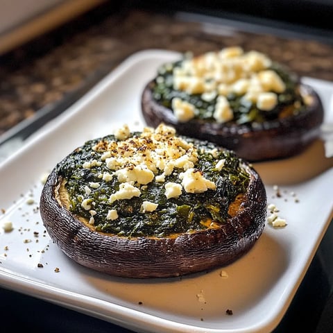 Spinach and Feta Stuffed Portobello Mushrooms