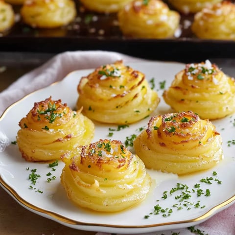 A plate showcasing golden piped potato mounds.
